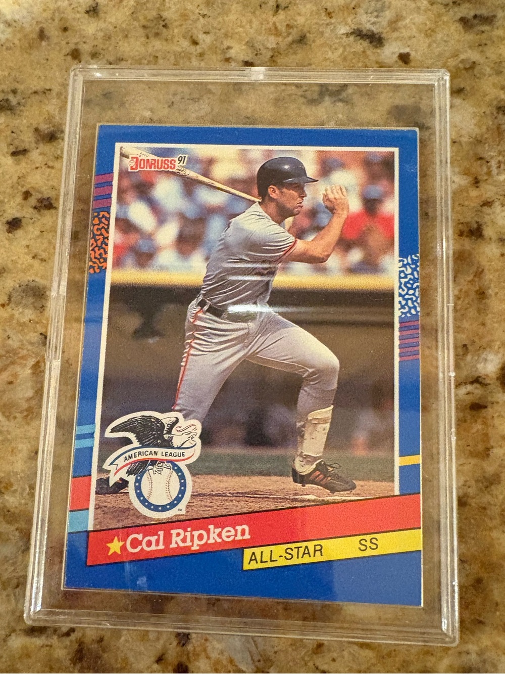 Donruss Cal Ripken Trading Card in Clear Protective Sleeve from 1991